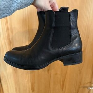 Black Leather Chelsea Boots